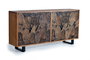 GINER Y COLOMER Buffet en acacia avec détails noirs et pieds en métal, 190 cm